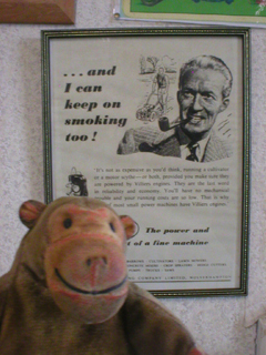 Mr Monkey studying a lawnmower advert