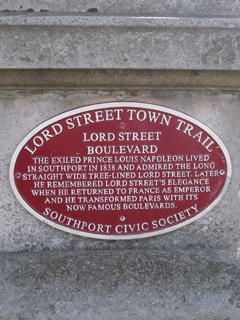The Lord Street Boulevard red plaque