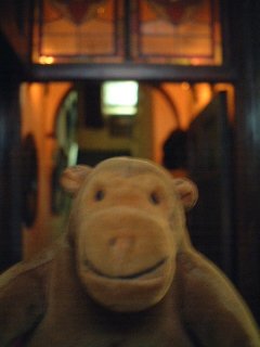 Mr Monkey in the hallway of 221b Baker Street
