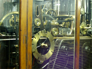 Shiny parts of the Town Hall clock