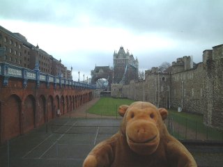 Mr Monkey approaching Tower Bridge from the North