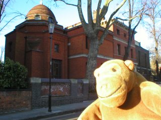 Mr Monkey outside Leighton House Museum