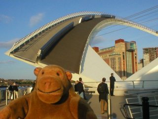 Mr Monkey near the Newcastle side of the Bridge