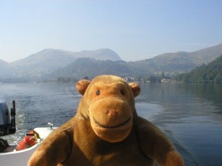 Looking over the stern with Mr Monkey