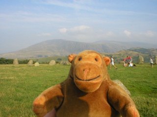 Mr Monkey in a stone circle