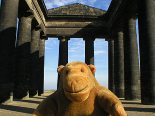 Mr Monkey inside the Penshaw Monument