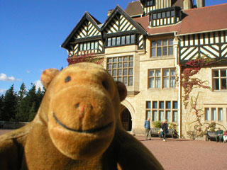 Mr Monkey outside Cragside House