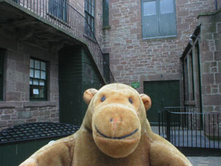 Mr Monkey in the courtyard of the Verdant works