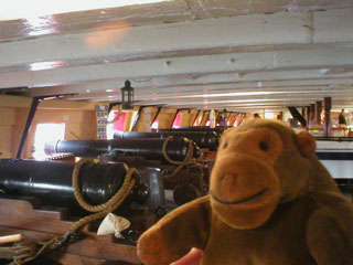 Mr Monkey on the gun deck