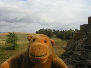 Mr Monkey at the top of Greenknowe Tower