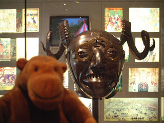 Mr Monkey with a horned helmet made for Henry VIII