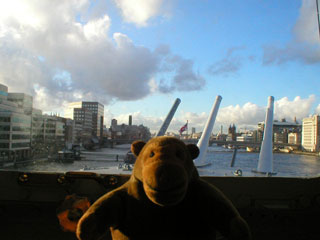 Mr Monkey looking out of the Admiral's bridge