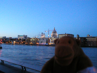 Mr Monkey across the river from St Paul's Cathedral