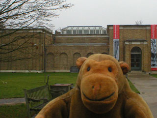 Mr Monkey outside Dulwich Picture Gallery