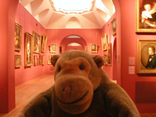 Mr Monkey inside Dulwich Picture Gallery
