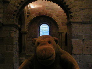 Mr Monkey in the chapel of Newcastle Keep