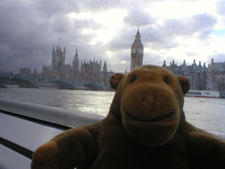 Mr Monkey approaching Westminster