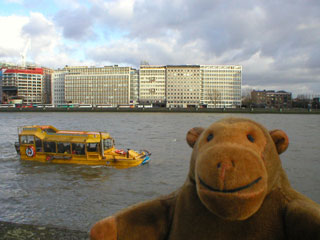Mr Monkey being approached by a DUKW