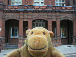 Mr Monkey outside Ipswich Museum