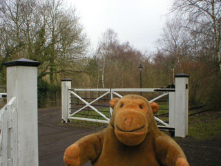 Mr Monkey beside an old level crossing