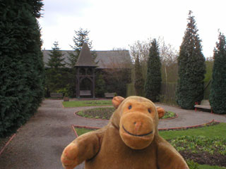 Mr Monkey in the pleasure gardens opposite the pub