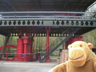 Mr Monkey approaching a pair of blowing engines
