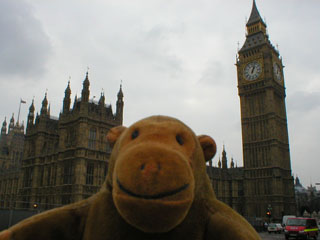 Mr Monkey across the road from Parliament