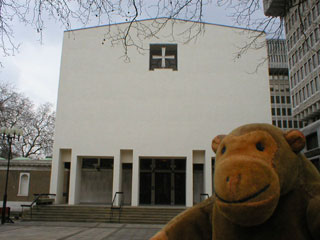 Mr Monkey outside the Guards Chapel