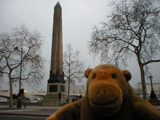 Mr Monkey across the road from Cleopatra's Needle