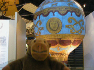 Mr Monkey with a model Montgolfier balloon