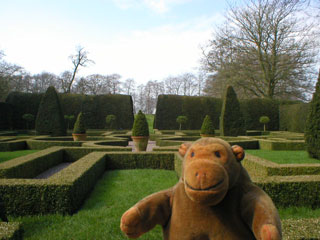 Mr Monkey in the knot garden