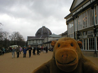 Mr Monkey walking beside the Pavilion