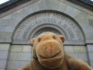 Mr Monkey outside St Ann's Pump Room