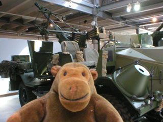 Mr Monkey with a 40mm anti aircraft gun