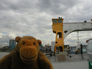 Mr Monkey on the upper deck of the ferry