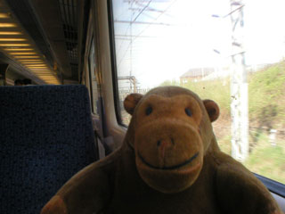 Mr Monkey approaching Stockport station
