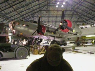 Mr Monkey in front of a B17G