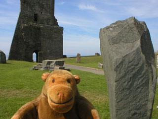 Mr Monkey in the stone circle in the castle
