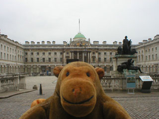 Mr Monkey in the courtyard of Somerset House