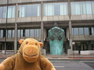 Mr Monkey outside the International Maritime Organization's headquarters