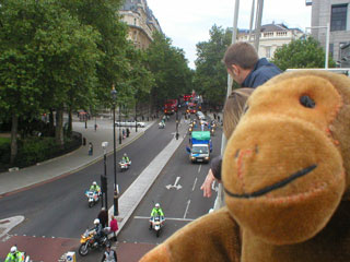 Mr Monkey on Hungerford foot bridge