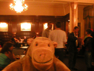 Mr Monkey in the bar of the Majestic Hotel