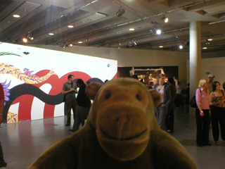 Mr Monkey looking at the Kami and Sasu painting