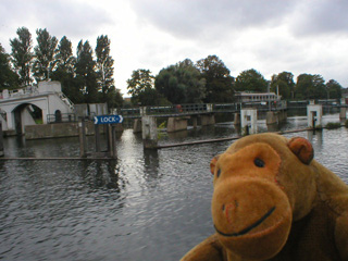 Mr Monkey approaching Teddington Lock