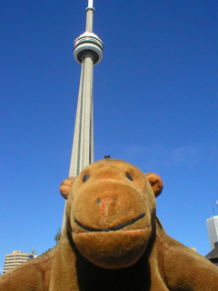 Mr Monkey under the CN Tower