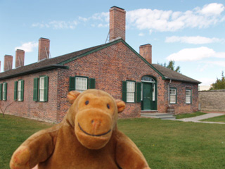 Mr Monkey outside the officer's barracks