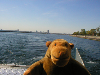 Mr Monkey looking off the back of the Hippo
