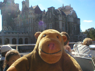 Mr Monkey outside Casa Loma