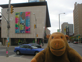Mr Monkey across the road from the Bata Shoe Museum