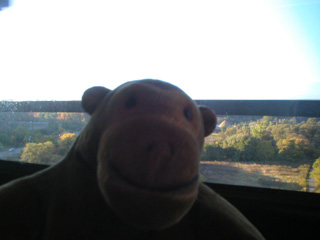 Mr Monkey crossing the Prince Edward viaduct by subway train